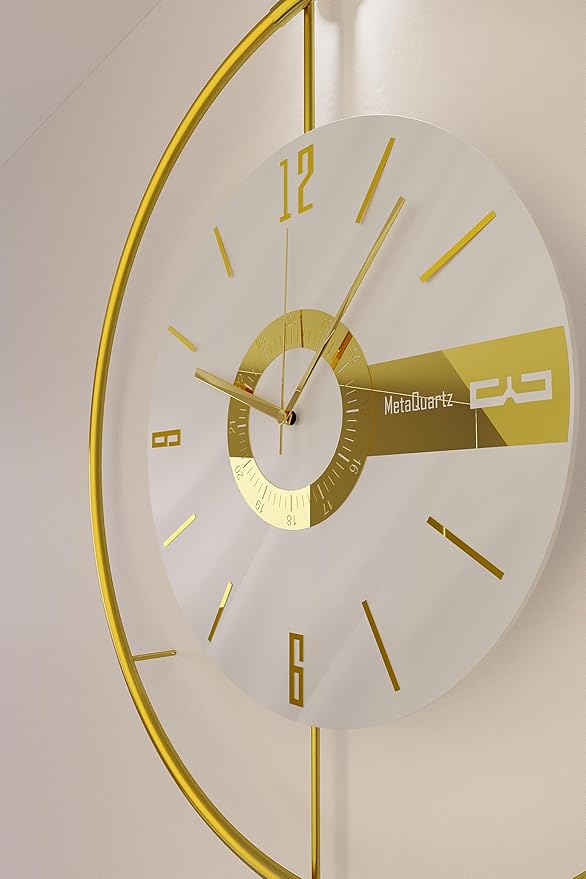 Large Luxury LED Backlit Wall Clock – Pendulum Roman Numeral Metal Ring