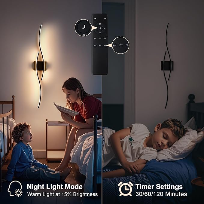 KARTOOSH Battery Operated Wall Sconces Set of Two