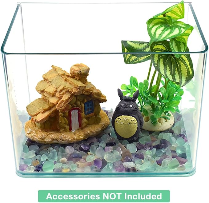 WAYBER Decorative Crystal Pebbles, 1 Lb/460g (Fill 0.9 Cup) Natural Quartz Stones Aquarium Gravel Sea Glass Rock Sand for Fish Turtle Tank/Air Plants Decoration