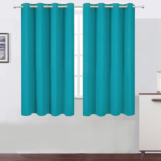 LEMOMO Teal/Turquoise Kids Blackout Bedroom Curtains/52 x 63 Inch/Set of 2