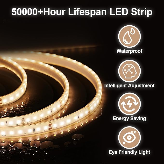 BEAUTYPEAK 30x30 LED Round Bathroom Mirror
