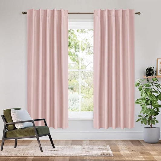 RYB HOME Bedroom Blackout Curtains 72 inches Long, 100% Blackout Thermal