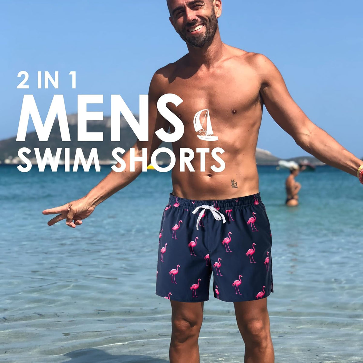 XOMZG Men's Swim Trunks - Quick-Dry Mesh Lining with Pockets | Stylish Hawaiian Design