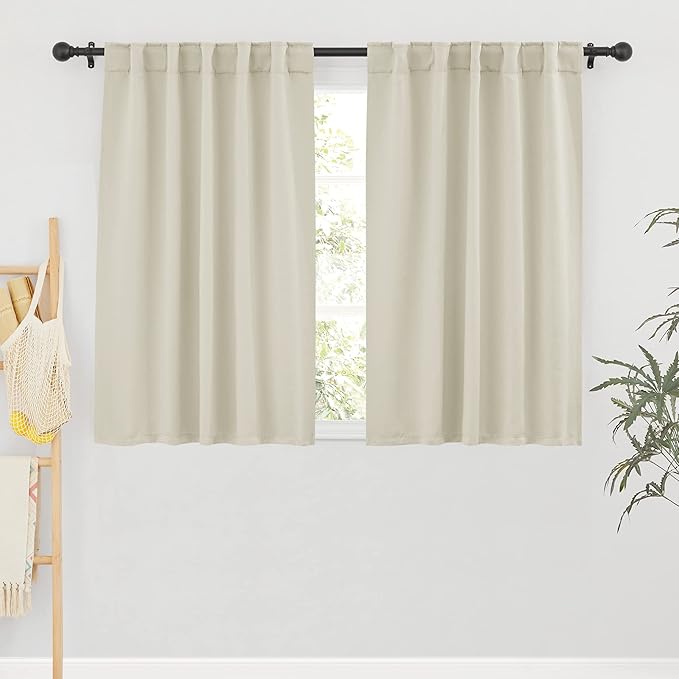 RYB HOME Room Darkening Curtains 2 Panels Set, Energy Efficient Privacy Drapes