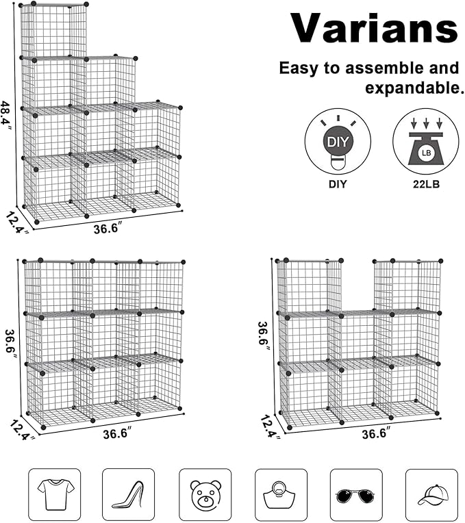 C&AHOME Wire Cube Storage, 9