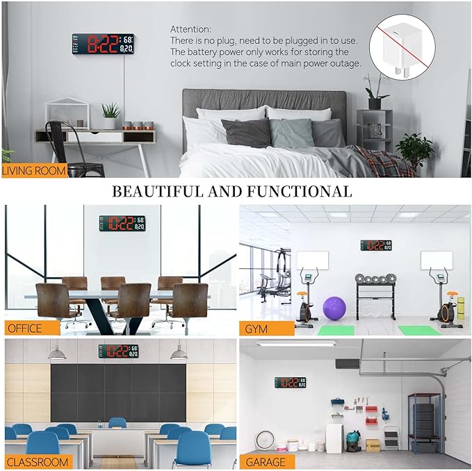 Digital Clock, Digital Wall Clock