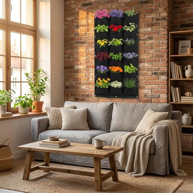 WFIST Vertical Hanging Planter Bag, Breathable Felt Wall Garden Planter