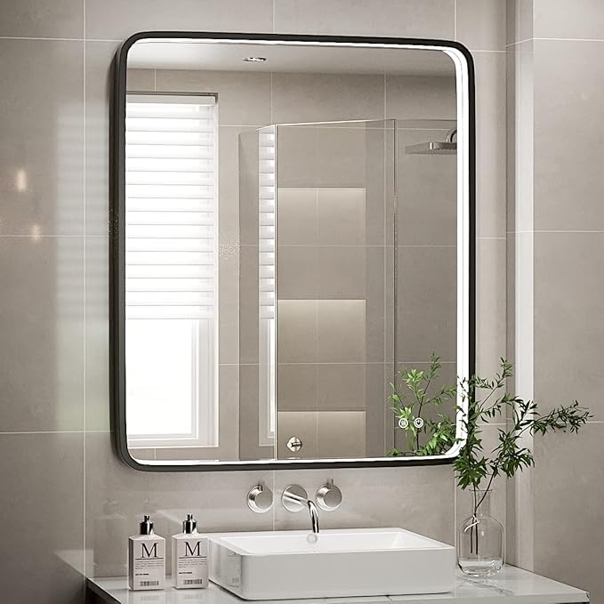 30X36 Inch LED Mirror for Bathroom, Large Wall Mounted Makeup Mirror, Dimmable
