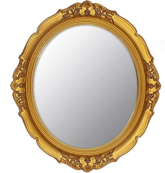 YCHMIR 14.8 x 13.1 inch Oval Wall Mirror Vintage Style Wall Mounted