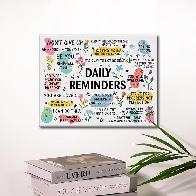 Inspirational Daily Reminders Poster Canvas Wall Art