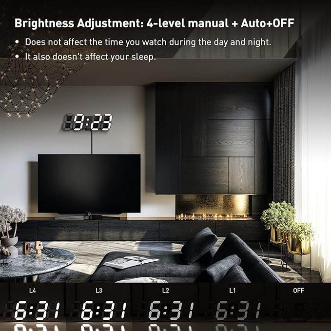 3D LED Clock Desk Alarm Clock Wall Clock