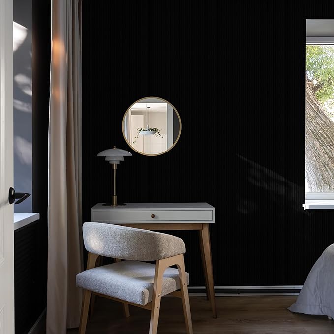 Orainege Black Wallpaper Peel and Stick Wallpaper 15.7"x196.8" Textured Contact