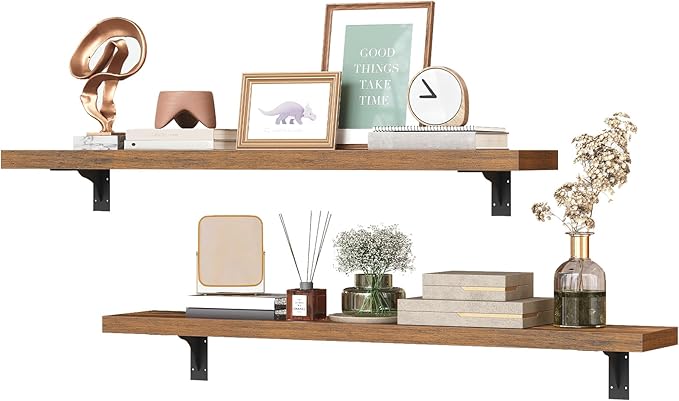 HOOBRO Floating Shelves for Wall, 31.5" Wall Mounted Shelves Set of 2, Hanging