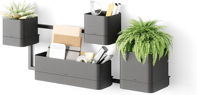 Umbra Cubiko Wall Planter with 4 Lightweight and Durable Pots