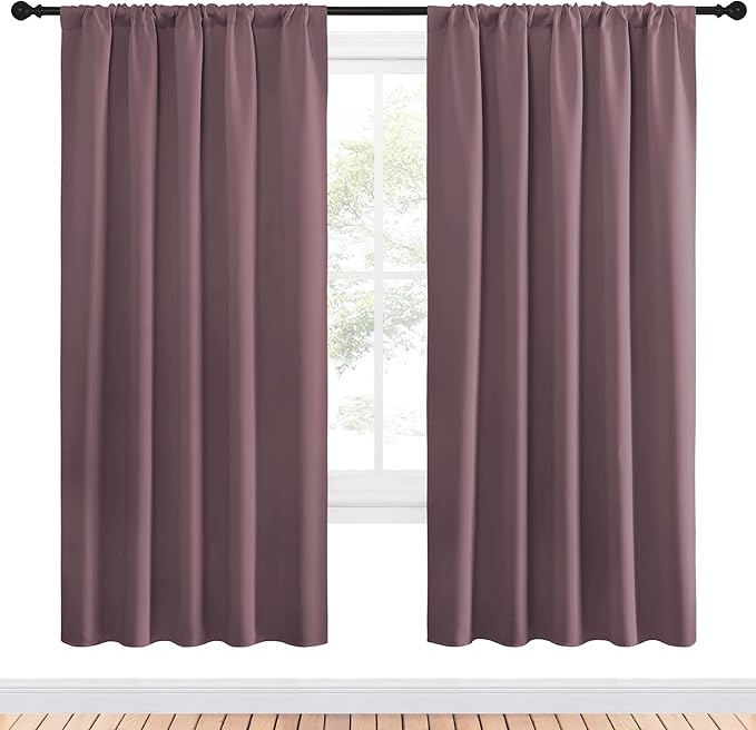 NICETOWN Living Room Curtains, Home Decorations Thermal Insulated Solid Rod