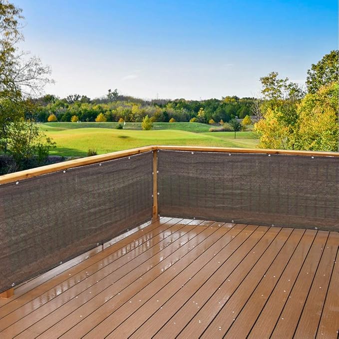 Alion Home© Elegant Privacy Screen Fence Mesh Windscreen for Backyard Deck Patio Balcony Pool Porch Railing 3 FT Height Brown/Mocha (3'x26')