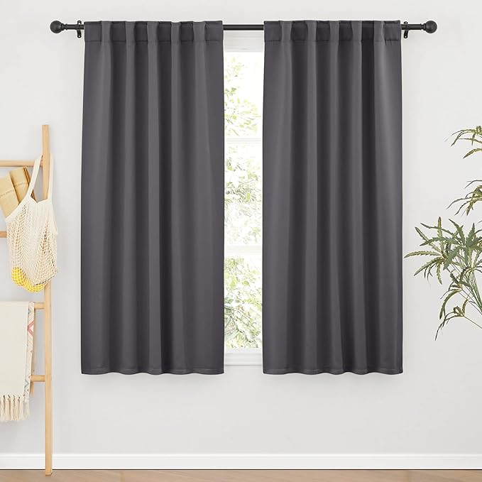 RYB HOME Blackout Curtains for Living Room, Back Tab & Rod Pocket Top