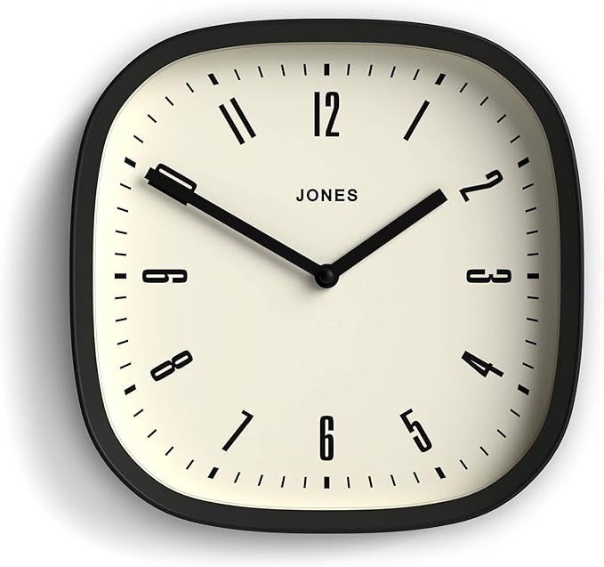 JONES CLOCKS® Marvel wall Clock | Modern Retro Rounded Square Clock | 10 inch |