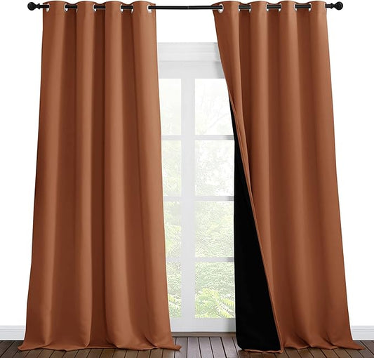 NICETOWN Full Shading Curtains 96 inches Long 2 Panels Set