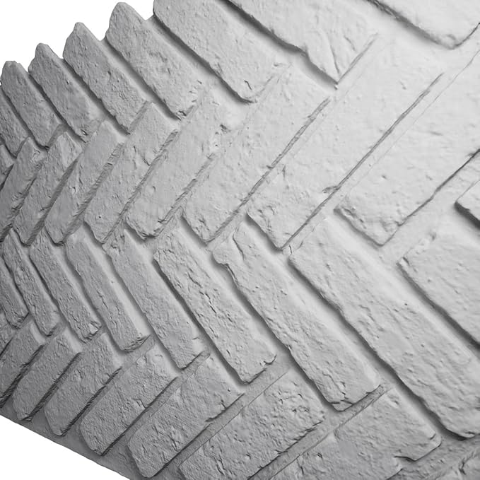 EverStone Herringbone Faux Brick Panel, 46 1/2"W x 25 1/4"H x 1"D