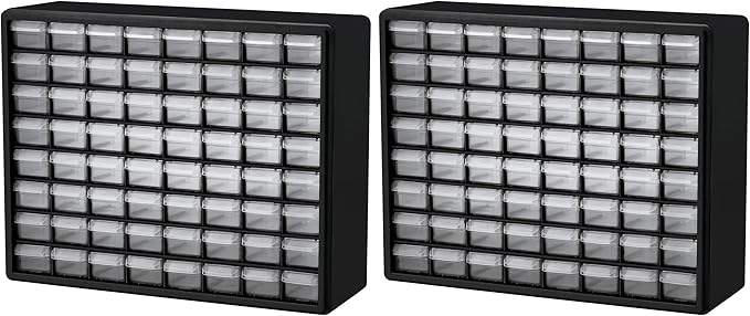 Akro-Mils 64-Drawer Plastic Storage Cabinet, 20-Inch W x 6-Inch D x 16-Inch H |
