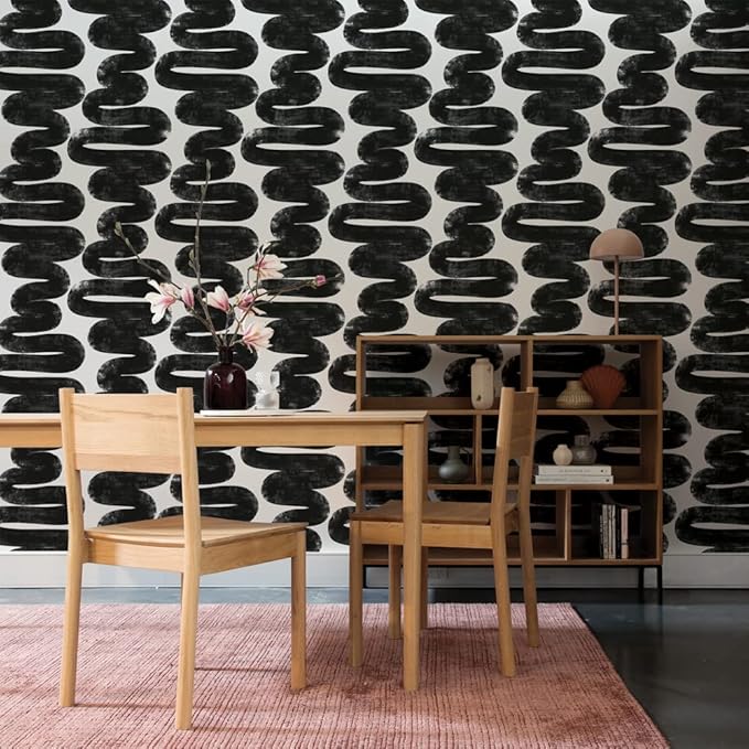 Tempaper x Bobby Berk White & Black Wiggle Room Removable Peel and Stick