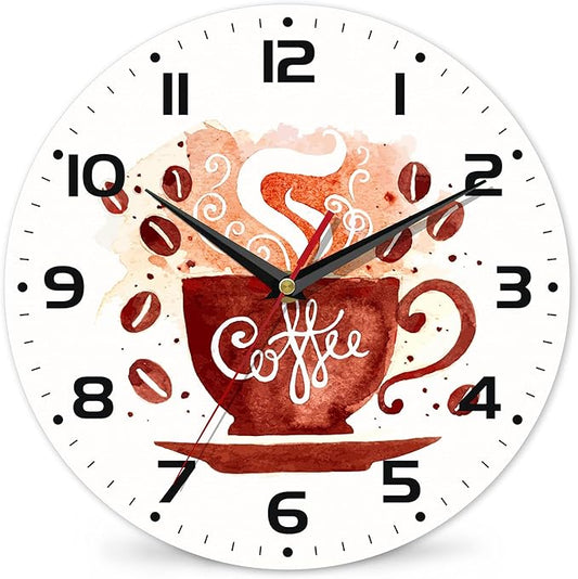 Watercolor Coffee Cup Wall Clock