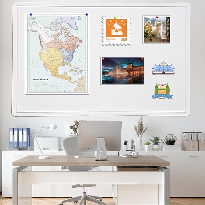 Large Bulletin Board, 48 X 36 inches Felt Board Notice Pin Board, Self-Adhesive