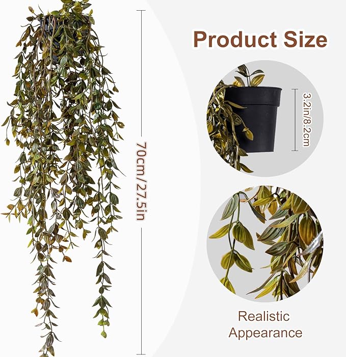 Artificial Hanging Plant 2 Pcs Faux Plant Ivy Vine Faux Eucalyptus Vines Fake