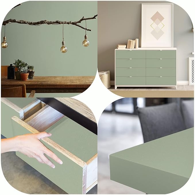 practicalWs Sage Green Wallpaper Stick and Peel Green Contact Paper 17.7'' x