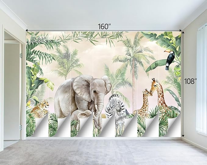 Boys or Girls Cartoon Pine Tree Forest wallpeper Nursery Kids Bedroom wall Mural
