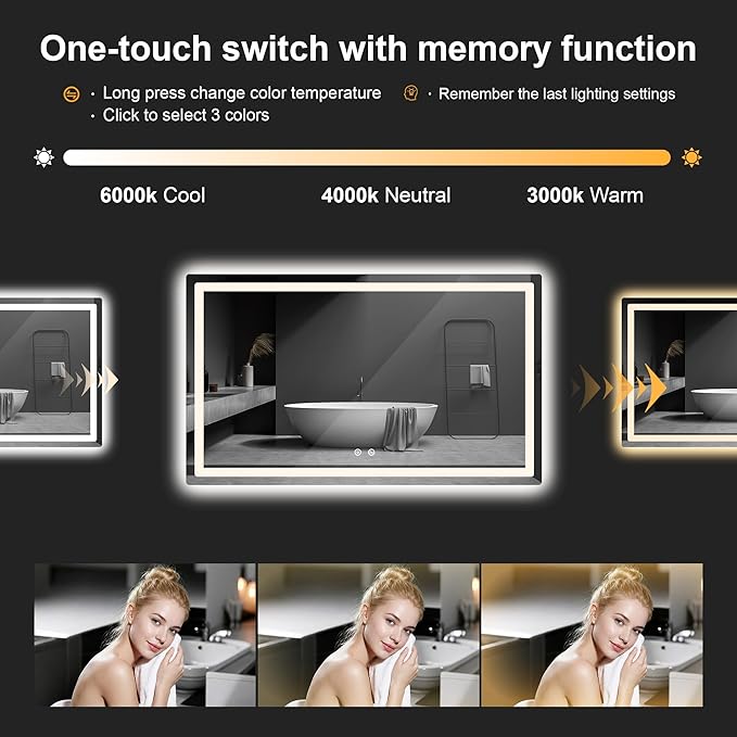 AMOISE LED Bathroom Vanity Mirror