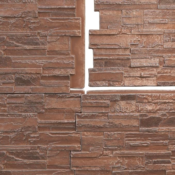 EverStone Cascade Faux Stone Panel, 48 5/8"W x 24 3/4"H x 1 1/4"D, York Town