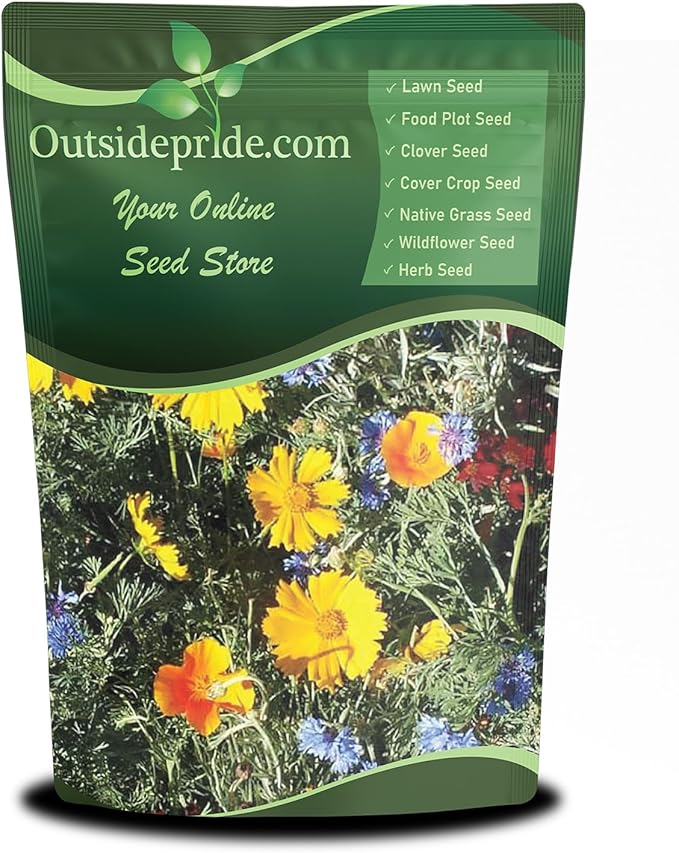 Outsidepride Low Growing Wildflower Seeds - 1 lb Dwarf, & Short, Diverse Perennial & Annual Wild Flower Seed Mix with Long Bloom Season for Colorful Display That Thrives on All States