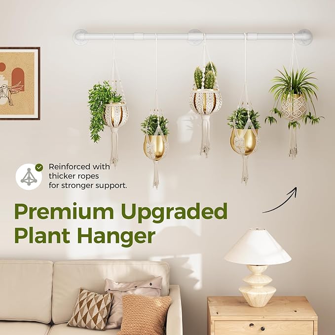 Bamworld Window Plant Hanger Indoor 63in Hanging Planters