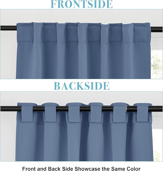 RYB HOME Blackout Curtains for Living Room, Privacy Thermal Insulating Window