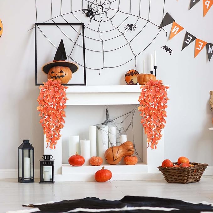 BLEUM CADE Fake Hanging Plants, Faux Orange Vines Hanging Plant