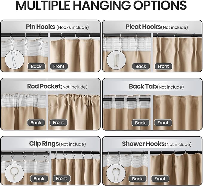 Ceiling Pinch Pleated Blackout Curtains & Drapes