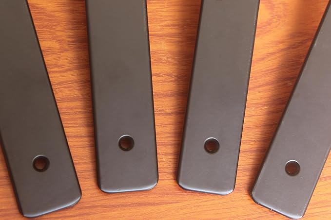 8 Pack - 7 inch Black Hidden L Shelf Bracket Iron Floating Shelf Brackets