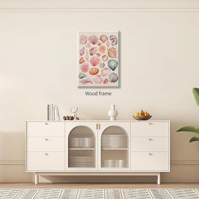 Pink Seashell Posters Coastal Cowgirl Canvas Wall Art Trendy Beach Starfish