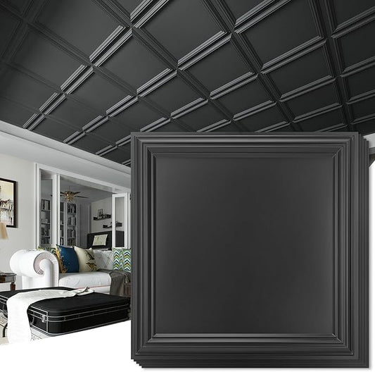 Art3d 24-Pack Drop Relief Ceiling Tiles