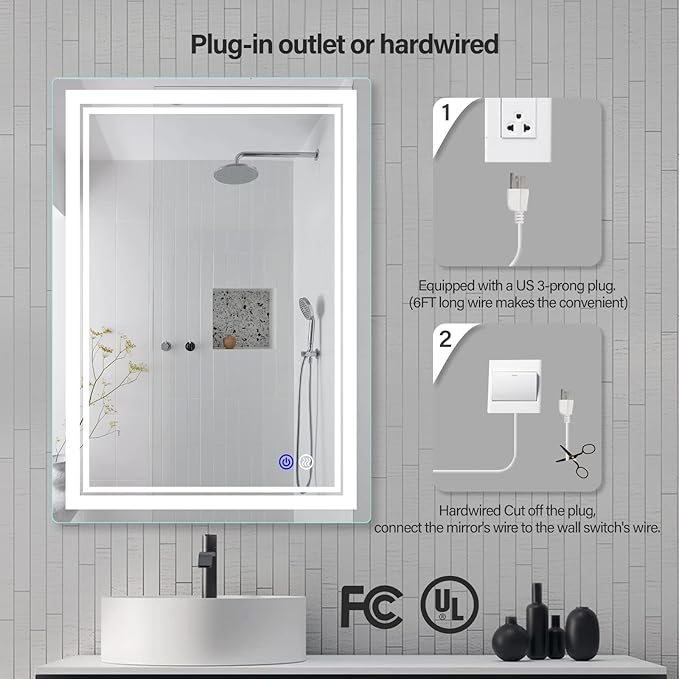 LED Bathroom Mirror 28x20 Inch