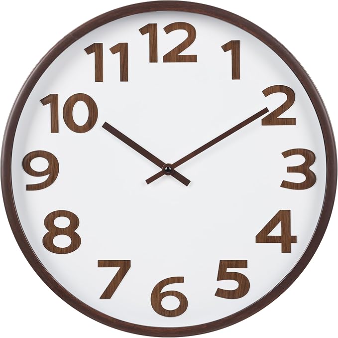 Modern Wood Farmhouse Wall Clock 16 Inch Large Vintage Wall Clocks Battery