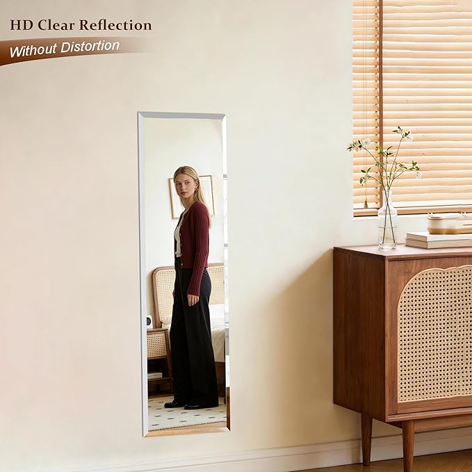 Frameless Mirror Full Length 57”x18”| Wall Mount Mirror Full Length Beveled