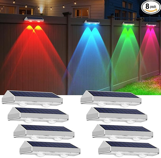 8 Pack Solar Fence Lights Outdoor