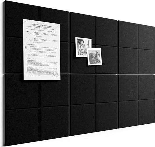 Bumusty Large Felt Bulletin Board, 30 Push Pins, 40 Adhesive Tabs