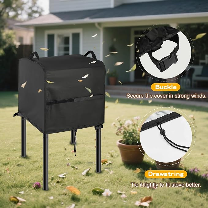 Stove Cover for VIVOHOME Single Burner Propane Gas Stove, 16inch Outdoor Stove Covers Waterproof Heavy Duty for Camping Cooking Stoves-16 L x 16" W x 16" H
