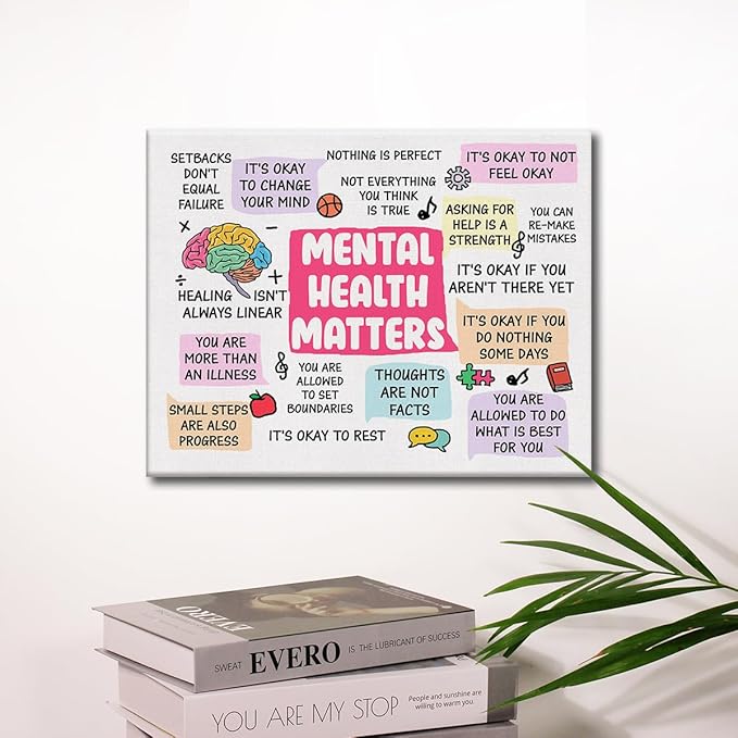 Hijie Therapy Office Mental Health Poster Canvas Wall Art