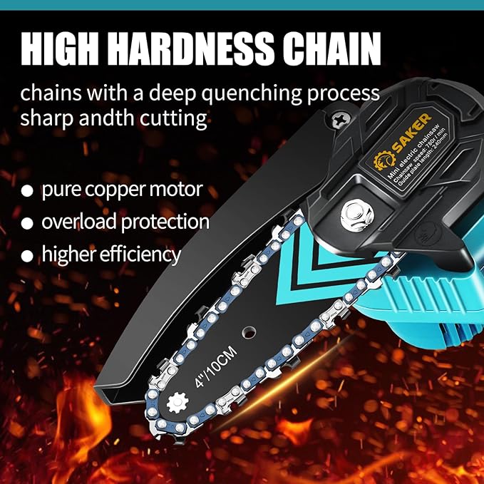 Saker Mini Chainsaw,Portable Electric Chainsaws Cordless,Handheld Chain Saw Pruning Shears Chain Saws for Tree Branches,Courtyard,Household and Garden,Father Day Gift for Men Dad Husband Women