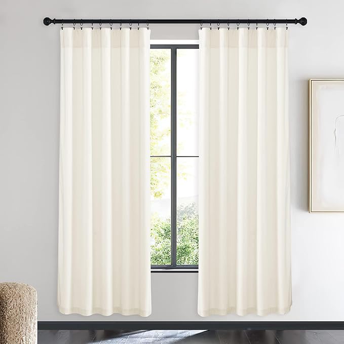 NICETOWN Ivory White Velvet Curtains Panel 72 inch Long 42 inch Wide, Luxury